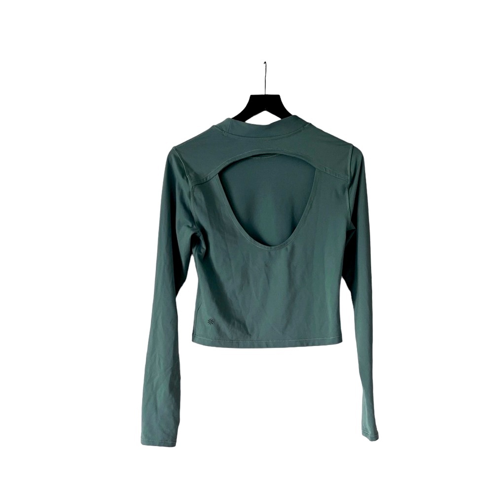 Athleta Shanti Mock Neck, Fitted, Cropped Long Sleeve Performance Top - Picture 2 of 13